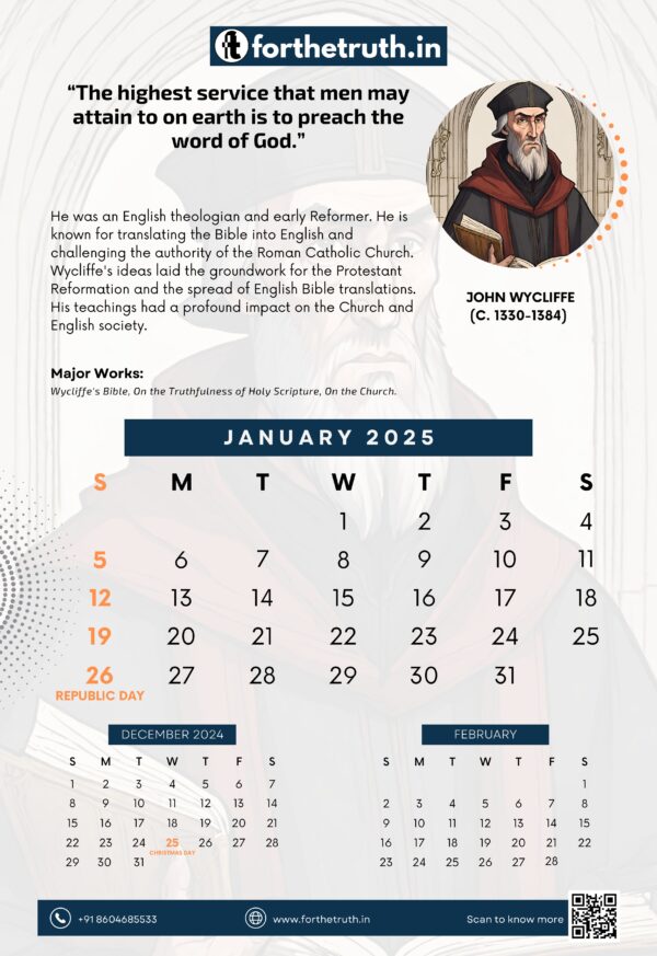 Reformation Calendar 2025